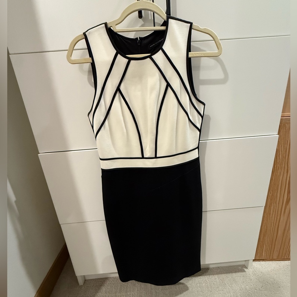 White House Black Market Cream Sheath Mini Dress